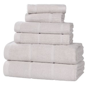 Smart Twist Viscose Cotton Blend Medium Weight Solid Ribbed Towel Set by Blue Nile Mills - 1 of 4