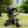 VYNXARIA Black 4-in-1 Kids' Tricycle: Reversible Seat, 2.8'-3.1' Push Handle, Canopy, Armrests, Belt, Storage Footrest, Brake & Clutch - 2 of 4