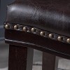 NicBex Saddle Bar Stools Set of 2, Fashion Wooden PU Leather Counter Stool Chair with Nailhead Trim for Bar, Kitchen - 3 of 4