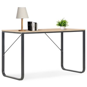 vidaXL Computer Desk Black and Oak 47.2"x23.6"x28.7" - 1 of 4