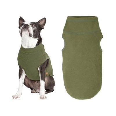 Gooby Microfiber Stretch Fleece Vest Dog Sweater Olive Green, 4X