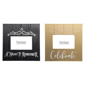 Transpac MDF Celebrate Frame Set of 2 Christmas Home Decorations - 1 of 1