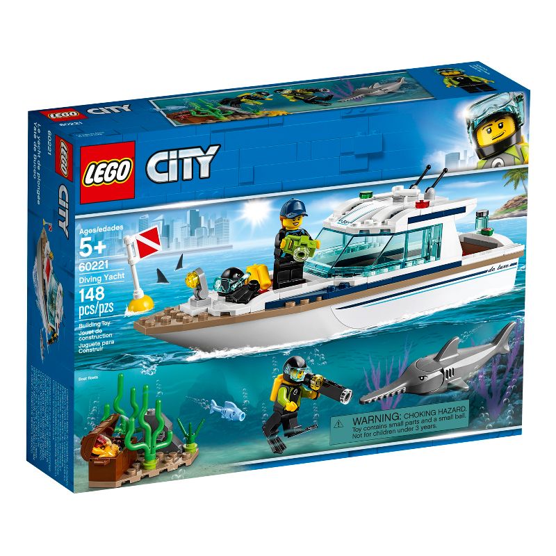LEGO City Great Vehicles Diving Yacht Ship Building Toy and Diving Minifigures 60221, 5 of 9
