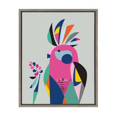 18" x 24" Sylvie Galah Framed Canvas Wall Art by Rachel Lee Gray - Kate and Laurel