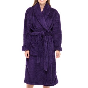 ADR Women's Plush Robe, Women's Plush Bathrobe, Fuzzy Pink Purple Comfy Robe Woman - 1 of 4