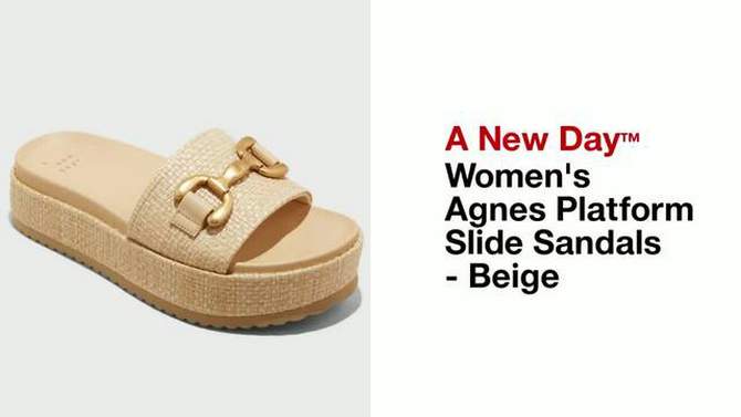 Women&#39;s Agnes Platform Slide Sandals - A New Day&#8482; Beige, 2 of 12, play video