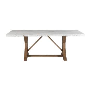 Liam Standard Height Rectangular Dining Table White Marble - Picket House Furnishings