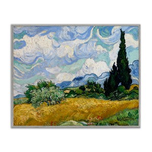 Stupell Industries Classical Wheat Field with Cypresses Framed Giclee Art - 1 of 4