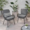 Outdoor Lounge Chairs with Cushions Set of 2,Modern Wicker Patio Club Chairs with Iron Frame for Backyard,Deck,or Balcony–Maison Boucle - 3 of 4