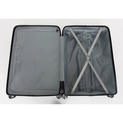 Skyline Hardside Large Checked Spinner Suitcase - Sea Moss: 8 Wheels, Telescoping Handle