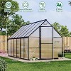 Outdoor Greenhouse, Quick Installation Polycarbonate Greenhouse with Roof Vents, Large Aluminum Walk-In Greenhouse for Outdoor Garden Backyard - 2 of 4