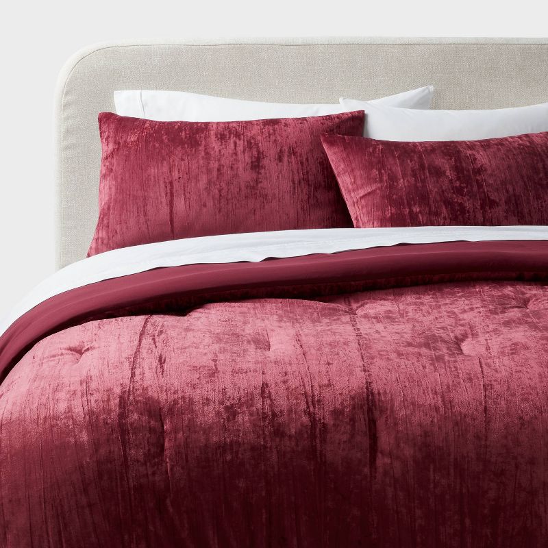 3pc Luxe Distressed Crinkle Velvet Comforter and Sham Set - Threshold™, 1 of 6