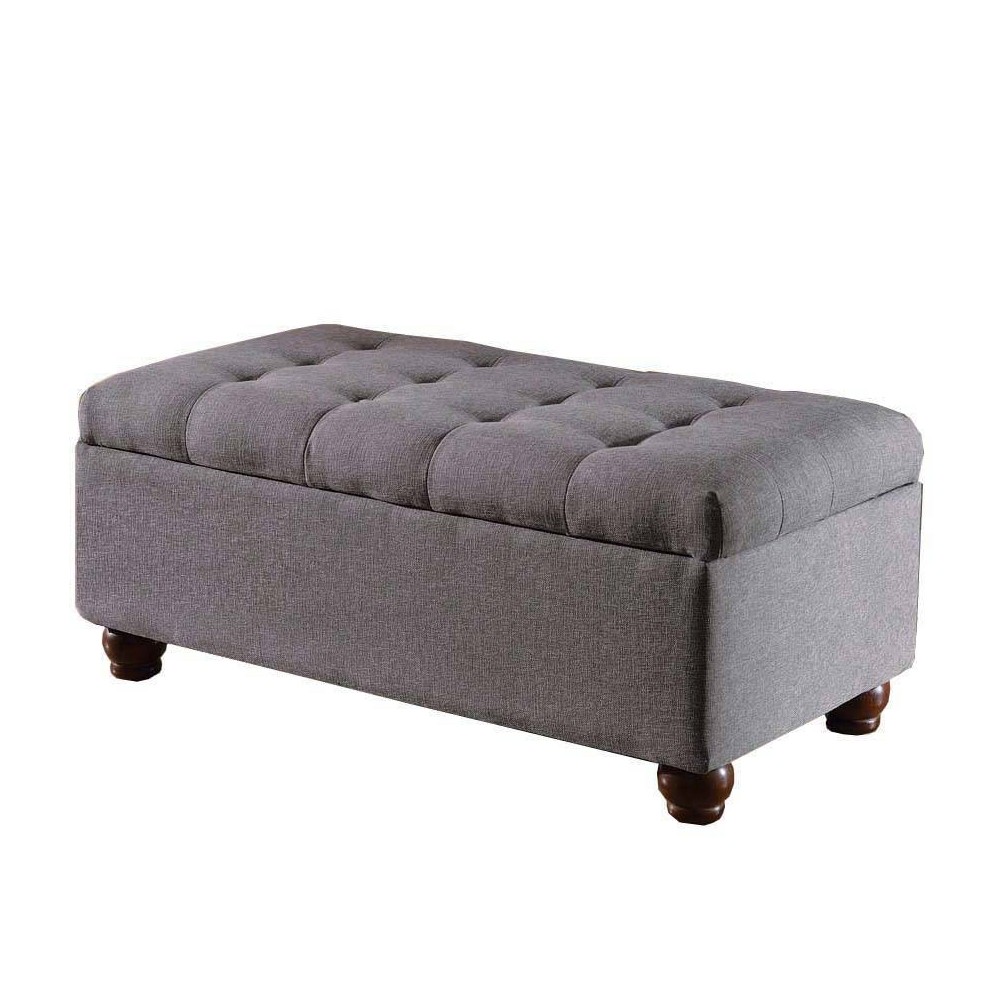 Large Tufted Storage Bench Gray - HomePop was $169.99 now $135.99 (20.0% off)