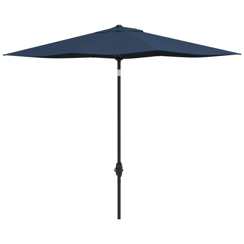 Outsunny 6.6 X 10 ft Rectangular Market Umbrella Patio Outdoor Table Umbrellas with Crank & Push Button Tilt, 4 of 7