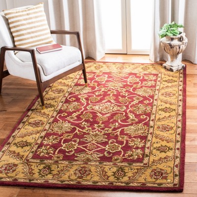 Golden Jaipur Burgundy and Gold Hand-Tufted Wool Area Rug