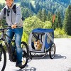 Dog Bike Trailer for Medium Pets,Foldable Bicycle Pet Carrier Wagon with Mesh Windows,3 Entrances - LAOTIES - 2 of 4