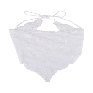 Unique Bargains French Lace Triangle Bandana White 1 Pc - 1 of 4