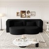 XINGHANZHENXUAN Modern Floor Sofa Bed with 2 Pillows, Full Size Teddy Fabric Foldable Mattress - 3 of 4