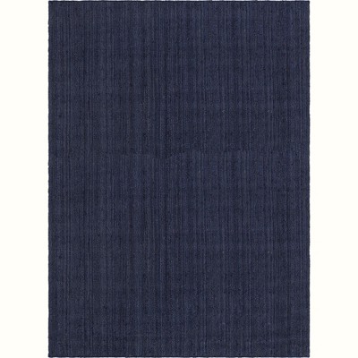 Eco-Friendly Navy Blue Hand-Braided Jute Indoor Rug 10' x 14'