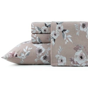 Pointehaven 180 GSM Brushed Cotton Printed Soft Flannel Deep Pocket Oversized Sheet Set - 1 of 4