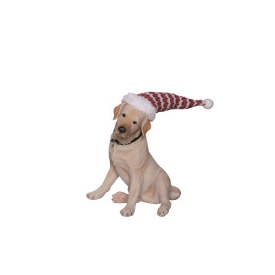 Transpac Resin 8.5 in. Off-White Christmas Puppy Figurine