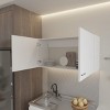 GlasFlength Decorative Storage Cabinets Accent Storage Cabinet Wall Cabinet Wall Storage Shelf With 2 Door for Room, White, 19.3"*39.4"*12.6" - 4 of 4