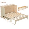 Full Size Murphy Bed with USB Port and Storage Drawers, Foldable Wood Cabinet Bed for Small Spaces-Baofuwish - 4 of 4