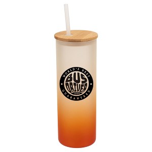 Elanze Designs World's Best Bus Driver School Wrap-Around Design 25 Ounce Frosted Gradient Glass On-The-Go Coffee Travel Skinny Tumbler Mug Cup, - 1 of 1