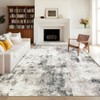 Modern Abstract Large Living Room Bedroom Area Rugs, Soft Non Slip Contemporary Throw Carpet for Dining Room - 4 of 4