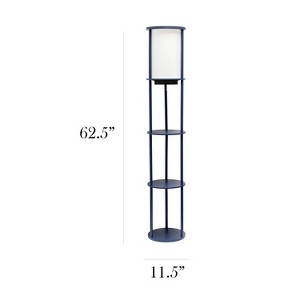 62.5" Round Modern Shelf Etagere Organizer Storage Floor Lamp with 2 USB Charging Ports and 1 Charging Outlet - Simple Designs - 1 of 4