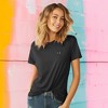 Dalix Butterfly Embroidered Cotton Relaxed Fit Short Sleeve Crewneck Tee Shirt Women - 2 of 4