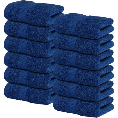 12-Pack Luxury Wash Cloths for Showering, 100% Cotton Soft and Absorbent Face Tow