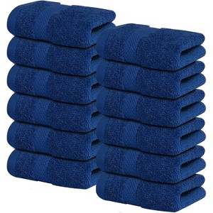 12-Pack Luxury Wash Cloths for Showering, 100% Cotton Soft and Absorbent Face Tow - 1 of 4