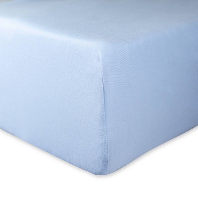 Image of Honest Baby Organic Cotton Fitted Crib Sheet - Kentucky Blue