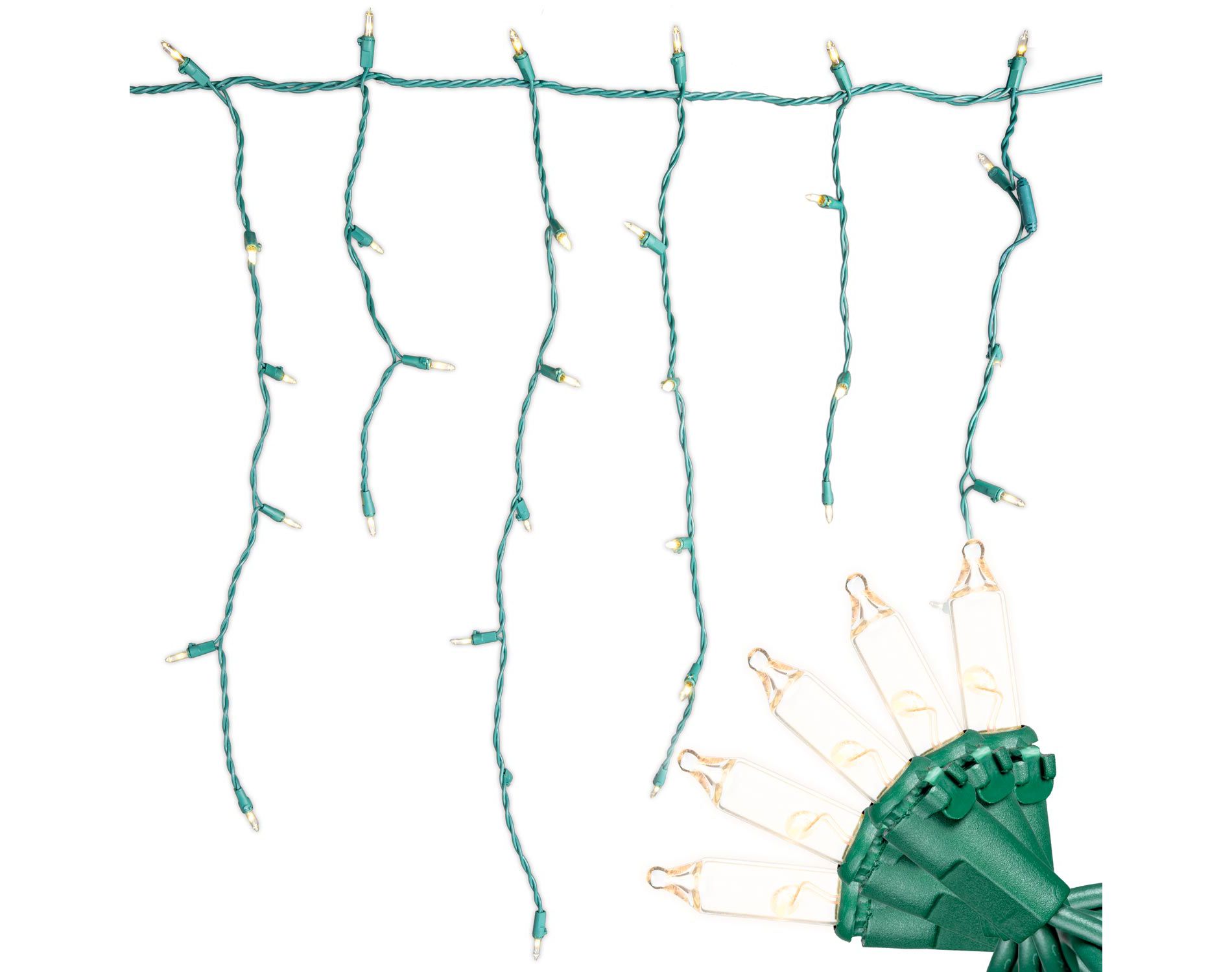 Novelty Lights RetroGlo® Clear 100 Light Icicle Lights 6' Long