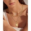 Layered Initial Necklace: 14K Gold Plated with Cross & Letter Pendant, Paperclip Chain, Trendy Jewelry for Women - 3 of 4