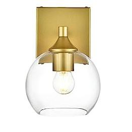Elegant Lighting Foster 1 light Brass and Clear Bath Sconce