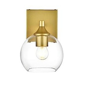 Elegant Lighting Foster 1 light Brass and Clear Bath Sconce - 1 of 4