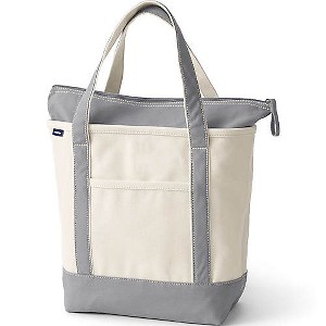 Lands' End Zip Top Canvas Tote Bag - 1 of 4