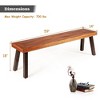 Costway Set of 2 Patio Acacia Wood Dining Bench with Rustic Steel Legs Outdoor Indoor - 3 of 4