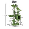 Karl Home 48 inch Green Cat Tree with Leaves Multi-level Cat Tower with Condo Hammock - 2 of 2