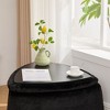 PAGED 2-Piece Faux Fur Upholstered Ottoman with Storage, Nesting Set (Large & Small) with Reversible Wooden Tray, Footrest Shoe with Metal Legs - 2 of 4