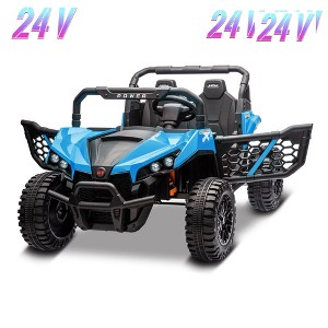 Jojoka 24V 2 Seater Ride-On Car for Big Kids, Electric Truck with Remote Control, Bluetooth, Lights, Power Wheels Toy Vehicle for Boys Girls - 1 of 4