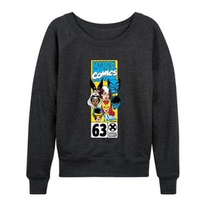 Women's - Marvel - X Men Heads Lightweight French Terry Wide Neck Long Sleeve Graphic Shirt - 1 of 4