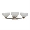 Yosemite Home Decor 107-3V-AWSS 3-Lights Bathroom Vanity with White Glass, Satin Steel - 2 of 4