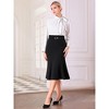 INSPIRE CHIC Women's High Waist Ruffle Hem Midi Length Mermaid Skirt - 3 of 4