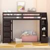 NicBex Twin Size Bunk Bed Loft Bed Pine Bed Frame with 4 Drawers, 3 Shelves, Storage Stairs and Guardrail, No Box Spring Required - 2 of 4