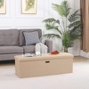 VECELO Folding Storage Ottoman Bench, End of Bed Linen Fabric Foot Rest Stool with Padded Seat, Large Footstool for Bedroom or Living Room - 2 of 4