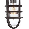 John Timberland Marlowe Industrial Outdoor Wall Light Fixture Galvanized Metal Cage 13 1/4" Clear Glass for Post Exterior Barn Deck House Porch Yard - image 3 of 4