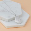 Black Bow Jewelry 14k White Gold 32mm Reversible Scrolled Flower Locket - 3 of 4